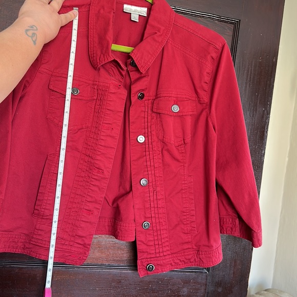Dress Barn Jackets & Coats Barn Red Denimstyle Cropped Layering